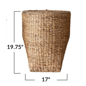 Hand-Woven Water Hyacinth Baskets w/ Lids, 3 Sizes