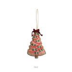 Handmade Beaded Fabric Christmas Tree Ornament, 4 Styles