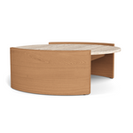 Catalina Coffee Table, Teak Natural/Travertine Cream