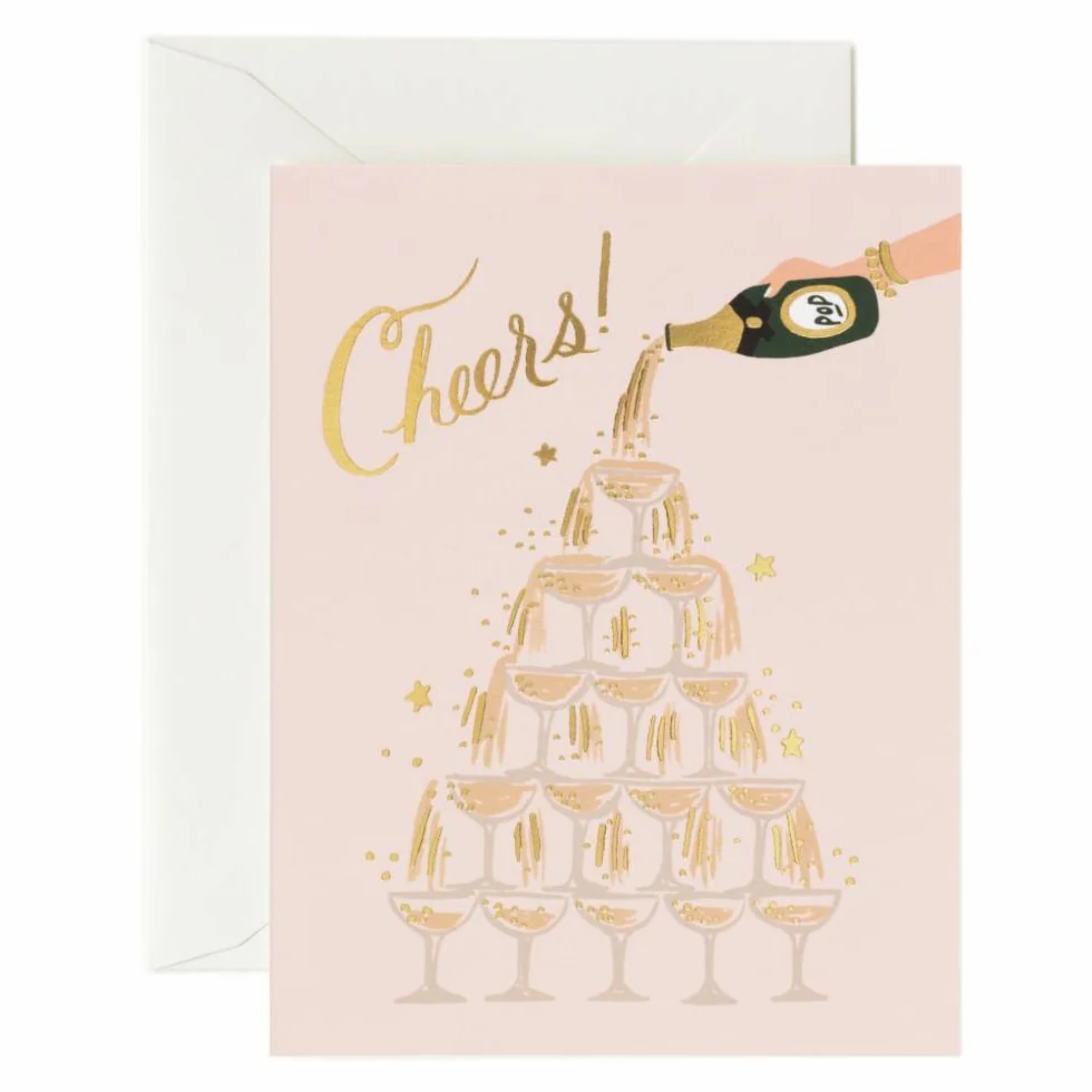 Champagne Tower Cheers, Greeting Card