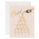 Champagne Tower Cheers, Greeting Card