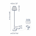 Atticus Outdoor 45" Floor Lamp, Graphite Brown/Brown Shade