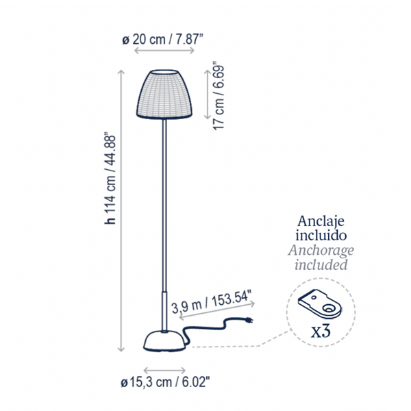 Atticus Outdoor 45" Floor Lamp, Graphite Brown/Brown Shade