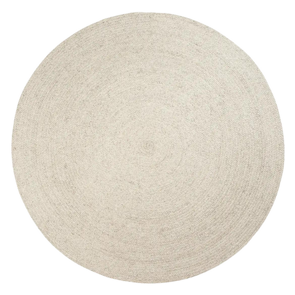 Braid Round Rug, Chalk