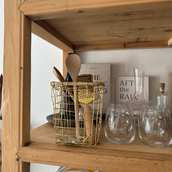 Brass Wire Utensil Basket