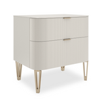 True Love Nightstand, Matte Pearl/ Gold, 26"W