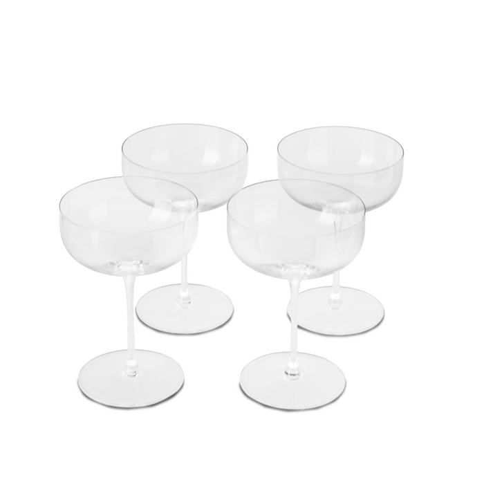 Clear Coupe Glasses, Set of 4