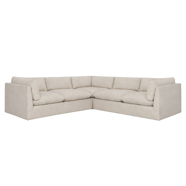 Reve L Shape Sectional, Effie Linen, 121.5" x 121.5"