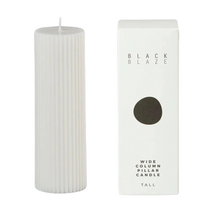 Wide Column Pillar Candle, White