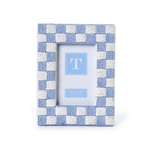 Hand-Woven Checkered Blue/White Pattern 4" x 6" Photo Frame, 2 Styles, Sold Separately