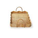 Scalloped Edge Trays with Handles, 2 Sizes, Sold Separately