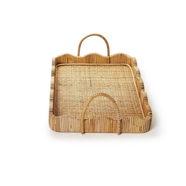 Scalloped Edge Trays with Handles, 2 Sizes, Sold Separately