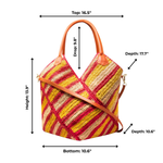 La Aventurera Striped Carry All, Red/Yellow/Orange