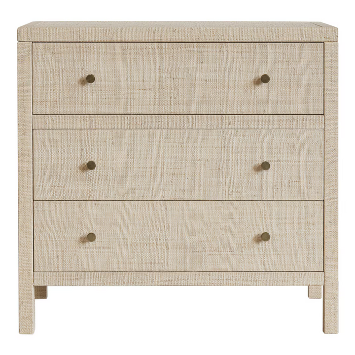 Paloma 3 Drawer Raffia Wrapped Dresser - Natural, 34"W