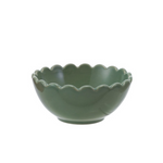 4.5" Round Stoneware Scalloped Bowls, 3 Colors