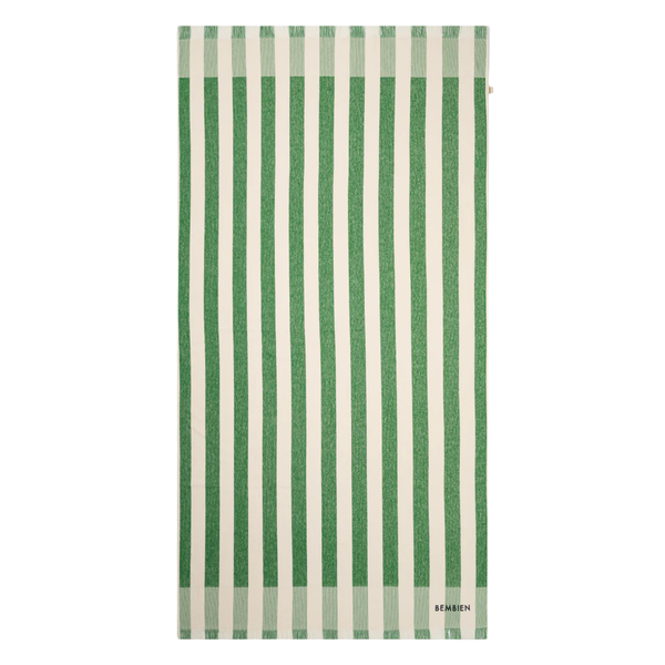 Plage Towel, Green Stripe