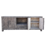 Reclaimed Elm Media Console, Old Grain, 62"L x 18"D x 23"H