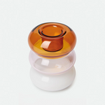 "Petite Pauline, Candle Holder, Amber/Pink/White  "