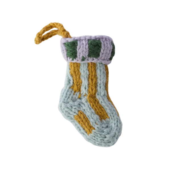 Tiny Stocking Ornament - Yellow, 4"W x 6"H