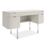 Lady Love Vanity / Desk, Matte Pearl/Gold, 54"W x 20"D x 29.5"H