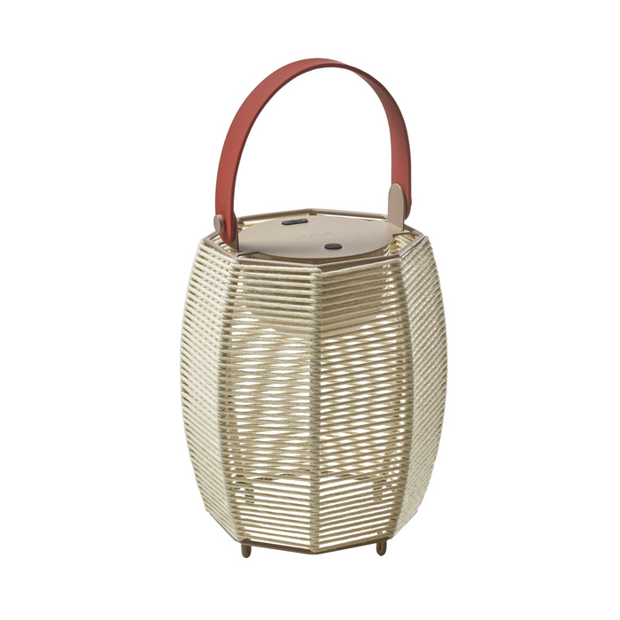 Tanit Portable 11.5" Outdoor Lantern, Beige Shade