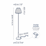 Atticus Outdoor 45" Floor Lamp, Natural White/Light Beige Shade