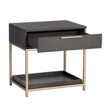 Rebel Petite Nightstand, Gold / Charcoal Grey