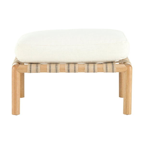 Flannery Footstool, Linosa Cream, 24″W x 18″D x 16″H