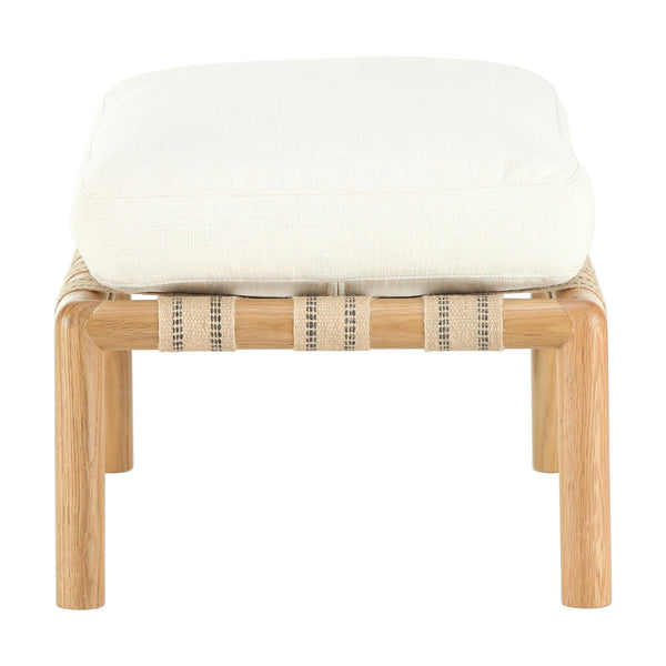 Flannery Footstool, Linosa Cream, 24″W x 18″D x 16″H