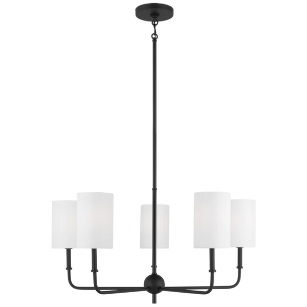 Foxdale Five Light Chandelier, Midnight Black