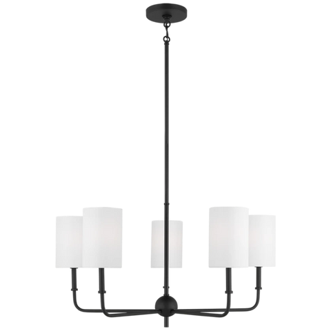 Foxdale Five Light Chandelier, Midnight Black