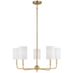 Foxdale Five Light Chandelier, Satin Brass