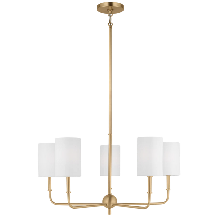 Foxdale Five Light Chandelier, Satin Brass