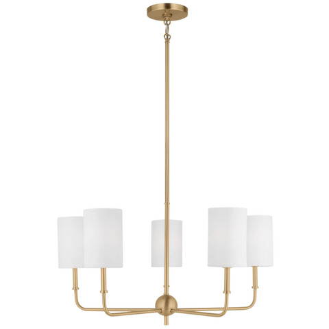 Foxdale Five Light Chandelier, Satin Brass