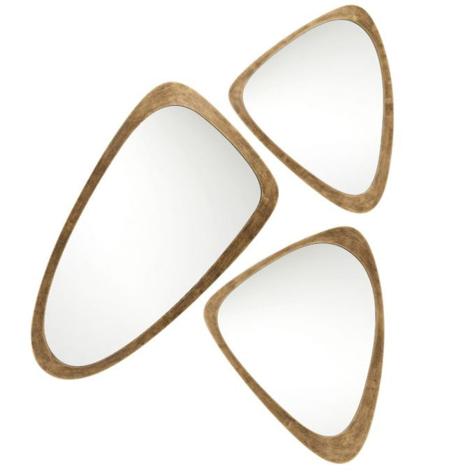 Wales Mirrors Set of 3, Antique brass