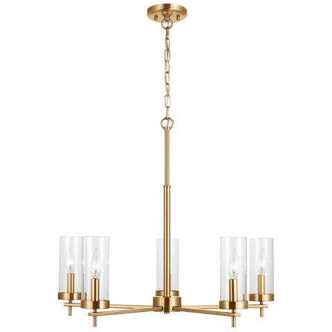 Zire Chandelier, Satin Brass