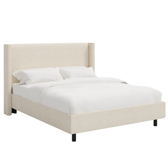 Clare Platform Bed, King & Queen, Talc Linen