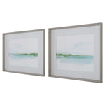 Green Ribbon Coast Framed Prints, 2 Styles, 32"W x 26"H