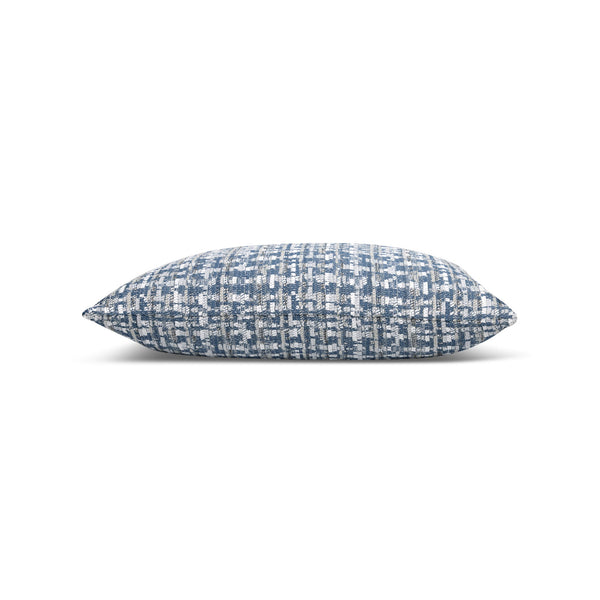 Channel Lumbar Pillow - Bleu, 12" x 20"