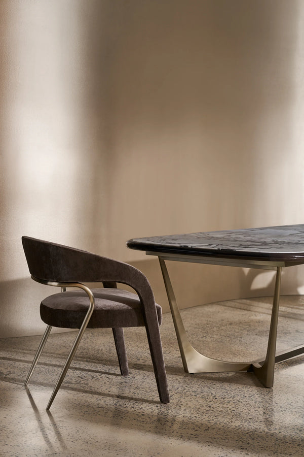 Vena Dining Table - Calcutta Viola, 112"W X 44"D
