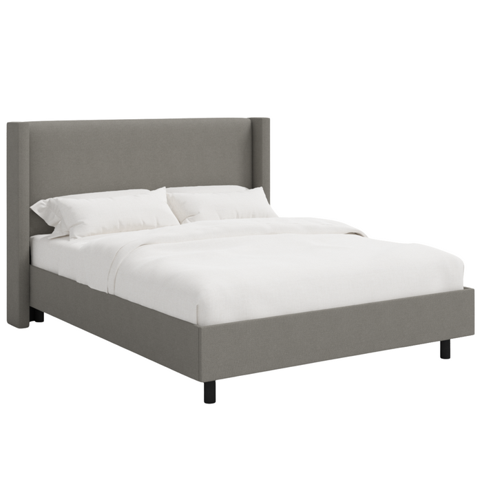 Clare Platform Bed, Grey Linen, King