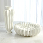 Spicchi Line Vase, Matte White, 15.5" H