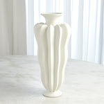 Spicchi Line Vase, Matte White, 15.5" H