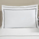 Hotel Classic Duvet Cover & Shams Collection, White/Grey