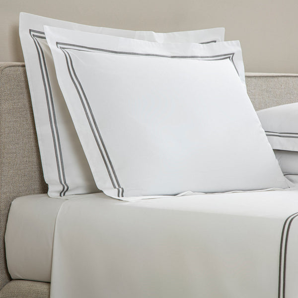 Classic Duvet Cover & Shams Collection, White/Grey