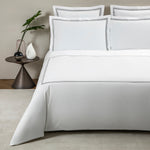 Hotel Classic Duvet Cover & Shams Collection, White/Grey