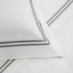 Classic Duvet Cover & Shams Collection, White/Grey