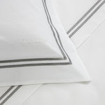 Hotel Classic Duvet Cover & Shams Collection, White/Grey