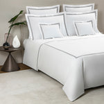 Classic Duvet Cover & Shams Collection, White/Grey