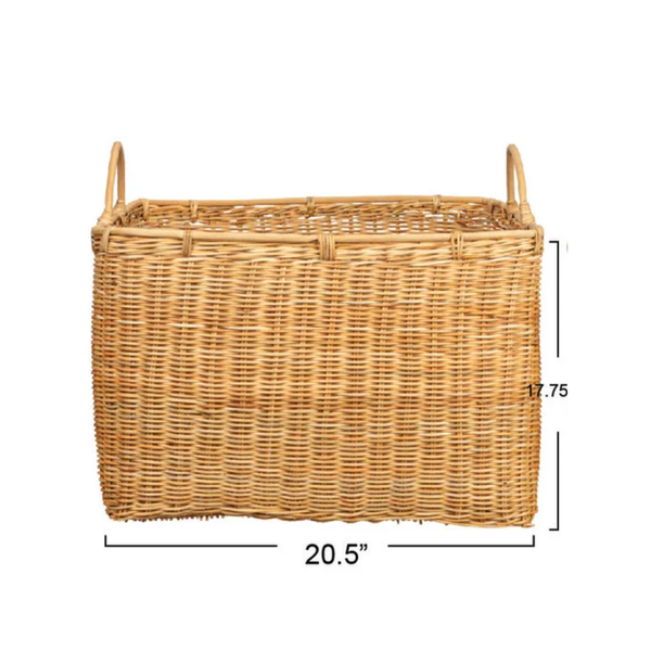 Rattan Baskets with Handles, 3 Sizes
